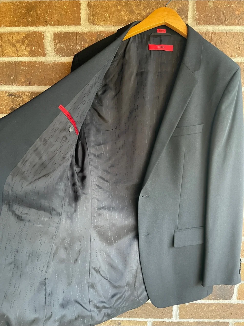 Hugo Boss Men's Black Modern-Fit Solid Wool  Suit Separate Jacket Blazer